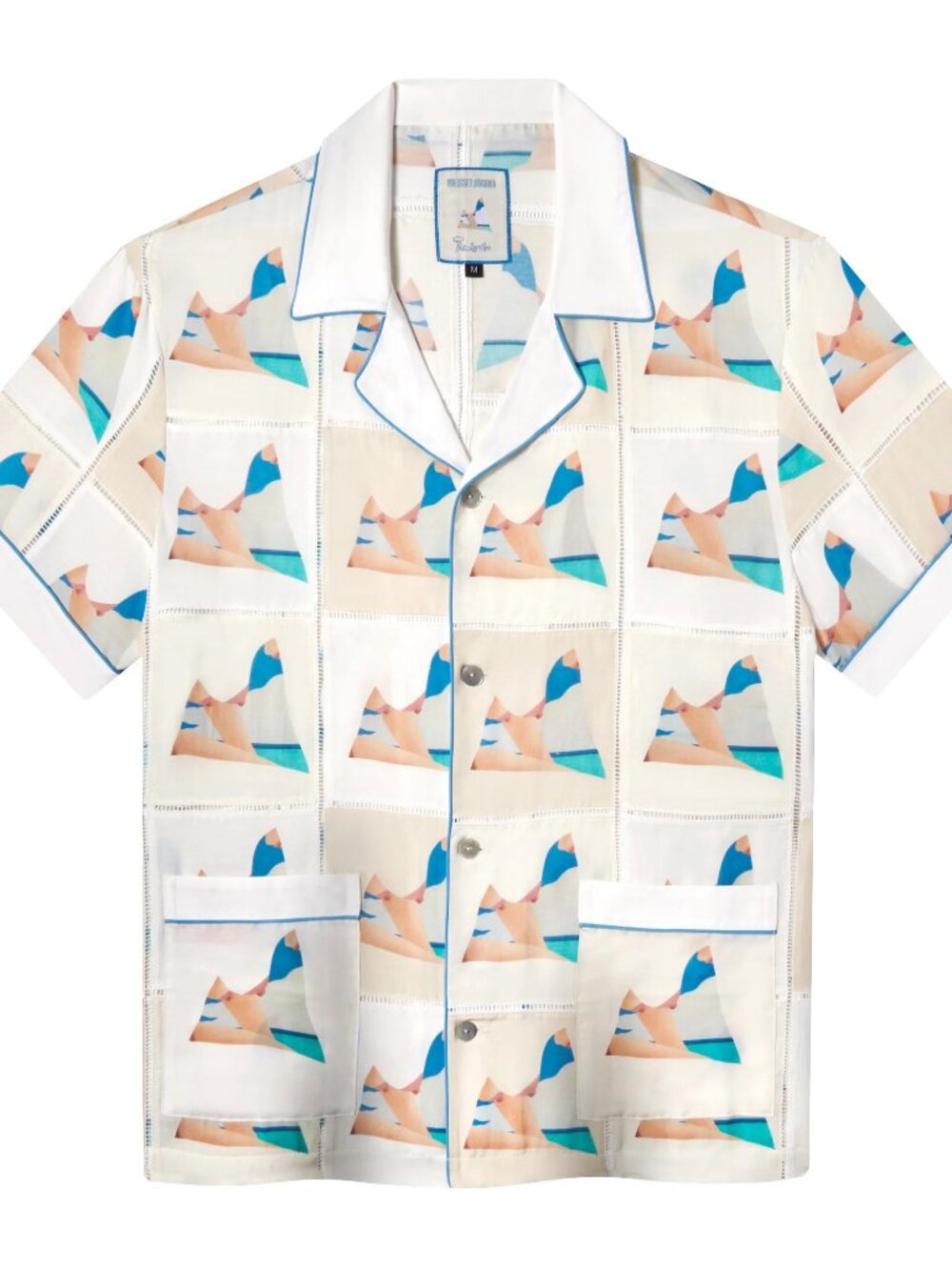 Tombolo Tom Wesselmann Seascape Drop-Out Patchwork Shirt Size L New